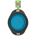 Voer- en Drinkbak Opvouwbaar Grijs/Blauw