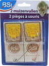 BSI muizenval hout met plastic aashouder 2 st