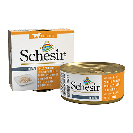 Schesir Hondenvoer Kip/Aloe Gelei 150 gr