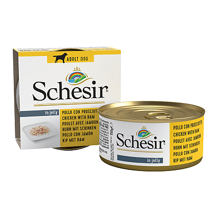 Schesir Hondenvoer Kip/Ham Gelei 150 gr