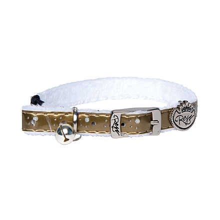 Rogz Kattenhalsband Sparklecat Leather Goud S