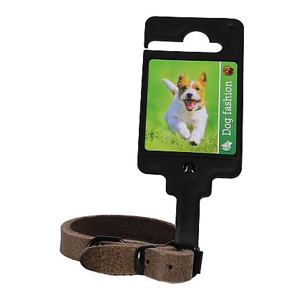 Halsband Comfortleder Donkerbruin