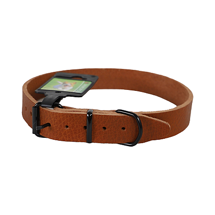 Halsband Comfortleder Cognac