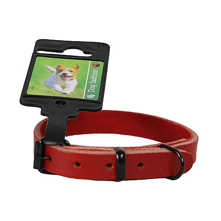 Halsband Comfortleder Rood