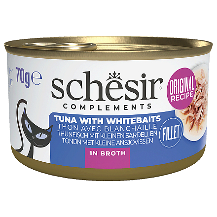 Schesir Kattenvoer Complements Tonijn & Witvis Bouillon 70 gr