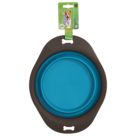 Voer- en Drinkbak Opvouwbaar Grijs/Blauw