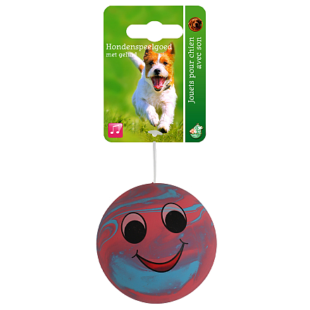 Hondenspeelgoed Smiley Bal Blauw/Roze 6 cm