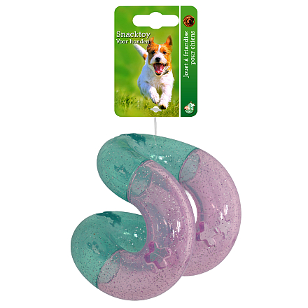 Hondenspeelgoed Snacktube Gebogen Paars/Groen