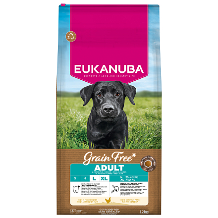 Eukanuba Hondenvoer Adult L/XL Grain Free Chicken 12 kg