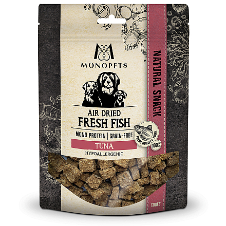 Monopets Air Dried Fresh Fish S/M Cubes Tuna 150 gr