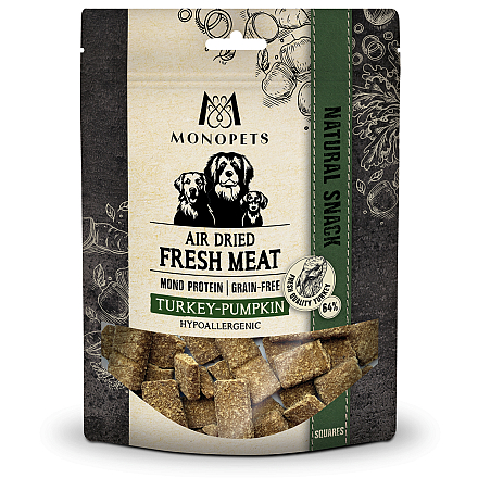 Monopets Air Dried Squares Turkey & Pumpkin 100 gr