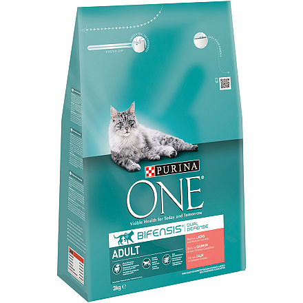 Purina One Kattenvoer Adult zalm en volkoren granen 3 kg