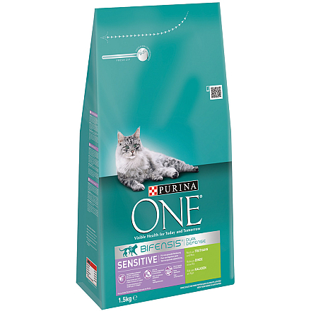 Purina One Kattenvoer Sensitive kalkoen en rijst 1,5 kg