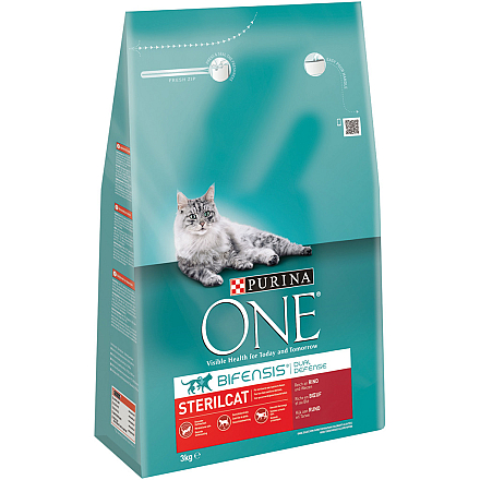 Purina One Kattenvoer Sterilcat rund en tarwe 3 kg