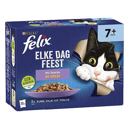 Felix Elke Dag Feest Mix Selectie in gelei 7+ <br>12 x 85 gr