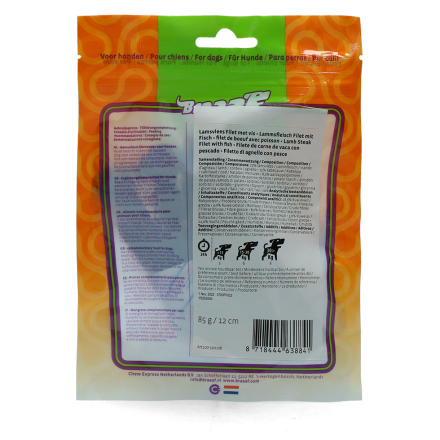 Braaaf Lam Steak Filet met vis 85 gr