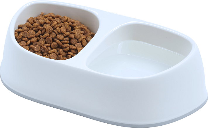 Moderna Voer- en Drinkbak Dubbel Sensibowl Wit