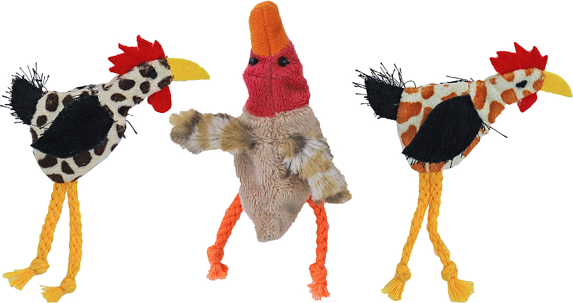 Kip/Eend met Touwpoot Assorti 12 cm