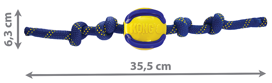 Kong Jaxx Brights Ball met Touw Assorti M