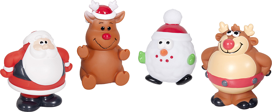 Kerstspeelgoed vinyl <br>12 cm assorti